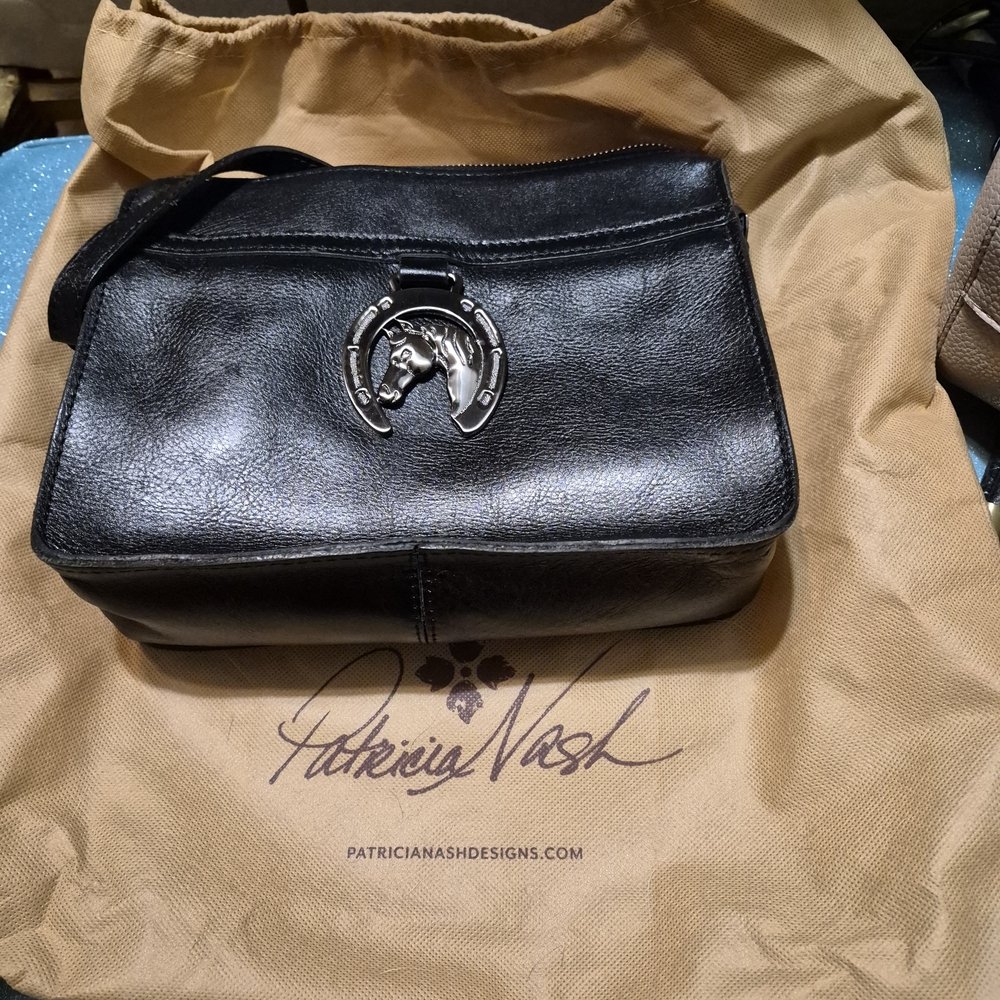 Patricia Nash Black Heritage With Horseshoe Crossbody